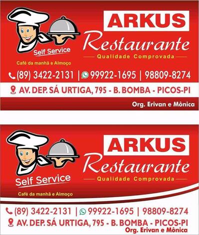 A publicidade mostra informações sobre o ARKUS Restaurante Picos PI