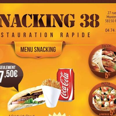 L'annonce publicitaire montre les informations sur Snacking 38