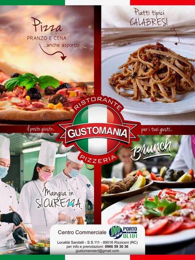 La pubblicità contiene informazioni su Gusto Mania