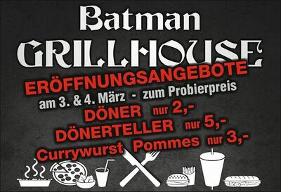 L'annonce publicitaire montre les informations sur Batman Grillhouse