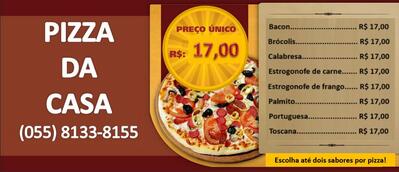 Aqui está a publicidade do Pizza da Casa