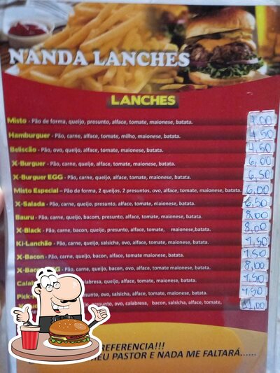 Os hambúrgueres do Nanda Lanches irão saciar uma variedade de gostos