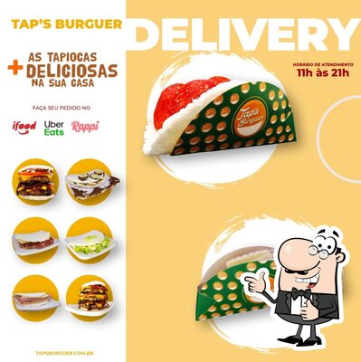 A representação visual da marca do Tap's Burguer Tapiocaria