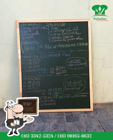 O menu do quadro negro mostra as opções disponíveis
