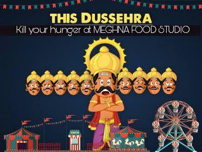 The advertisement shows information about Food Studio Pure Veg