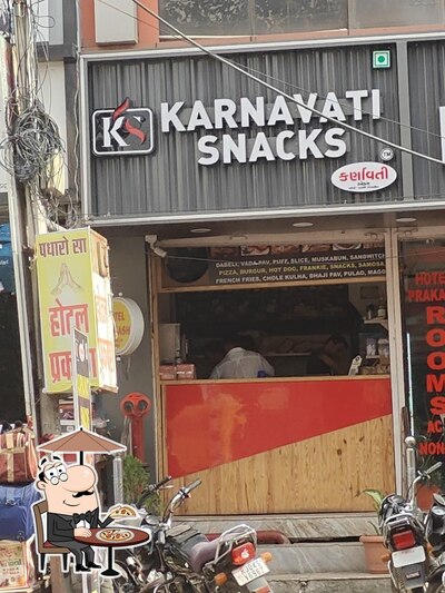 The exterior is an important feature of Karnavati Snacks