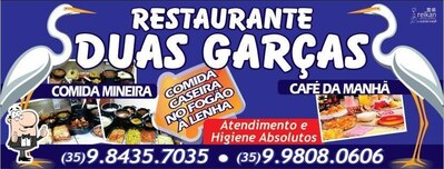 A publicidade apresenta informações sobre o Restaurante Duas Garcas