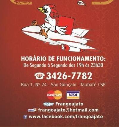 Aqui está a publicidade do Frango à Jato