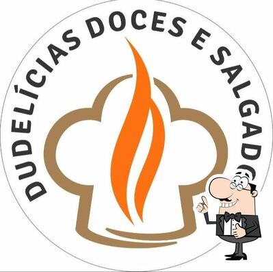 A representação visual da marca do Dudelícias doces e salgados