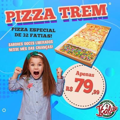 Aqui está a publicidade do Pizzaria Itália (Unidade Pinheirinho)