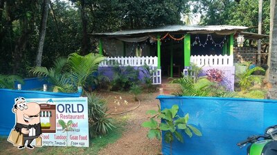 The outside area is an important feature of Blue World Bar & Restaurant
