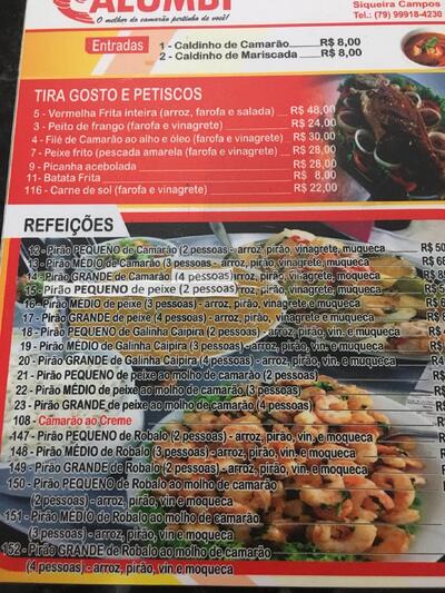 Aqui está a publicidade do Restaurante Calumbi
