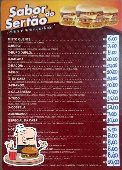 Peça um hambúrguer no Sabor do Sertão