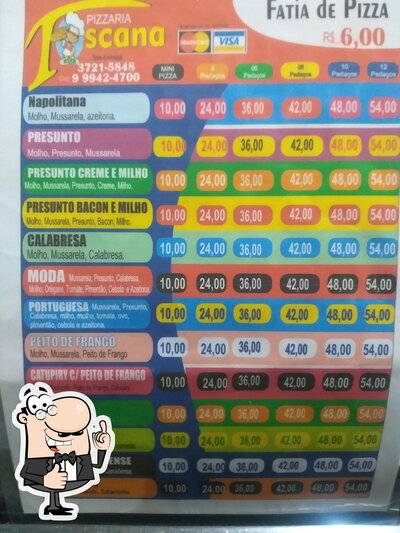 A marca do Toscana lanchonete e pizzaria