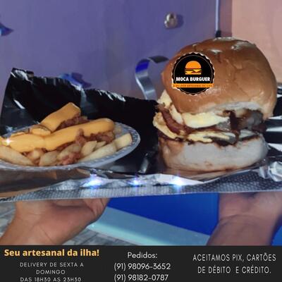 Aqui está a publicidade do Moca Burguer