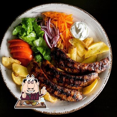 Ordina i piatti di carne al fast food Sparta
