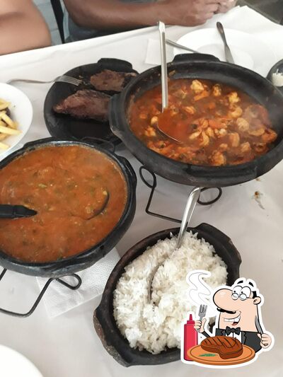Experimente pratos de carne do menu