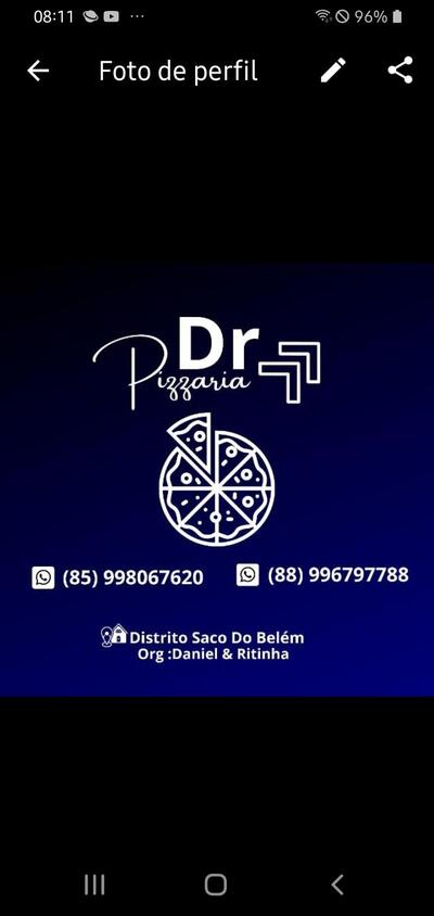 O DR pizzaria DANIEL E RITINHA tem seu próprio respresentação visual