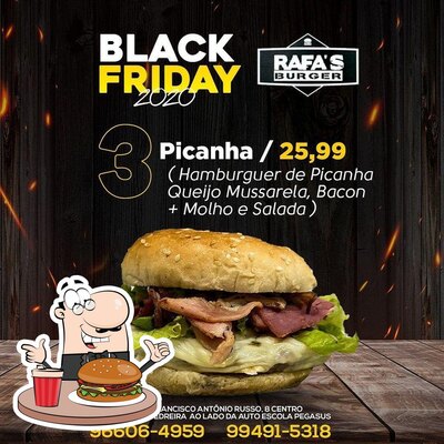 Peça um hambúrguer no Rafa's Burguer