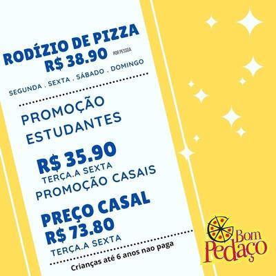 Aqui está a publicidade do Bom Pedaço