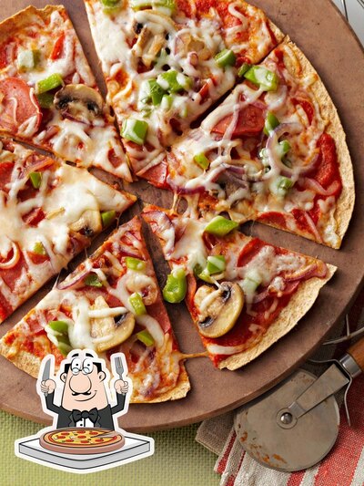 At Momos Food Shop, you can try pizza