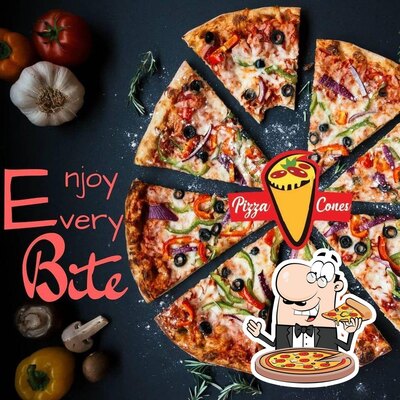 At Pizza Cones, you can enjoy pizza