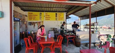The interior of Sharma Dhaba