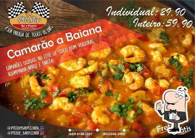 A publicidade mostra informações sobre o Pit Stop Bar e Pizzaria
