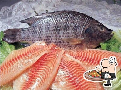 Há uma escolha de pratos de peixe