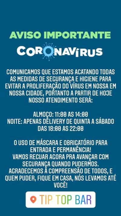 Olhe as informações sobre o Bar e Restaurante Tip Top