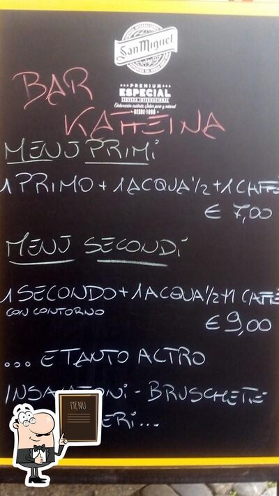 Il menu sulla lavagna elenca le opzioni possibili