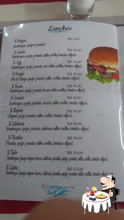 Restaurante do Lago provê uma infinidade de opções para os amantes dos hambúrgueres