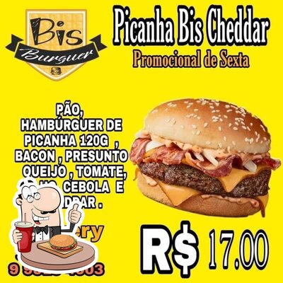 Experimente um dos hambúrgueres oferecidos no Bis Burguer Lanches Alfenas MG