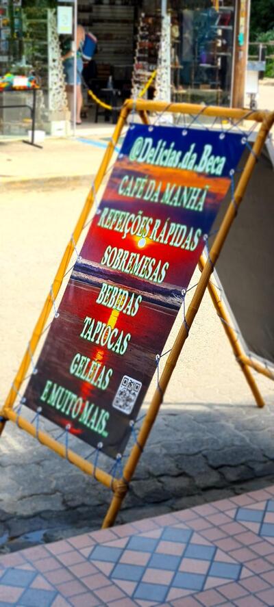 A publicidade mostra informações sobre o Delícias da Beca