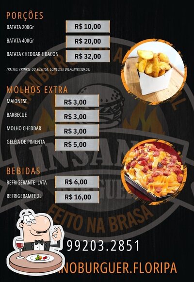 Platos en Insano Burguer