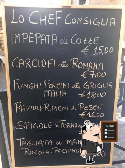 Prova le specialità indicate nel menu sulla lavagna
