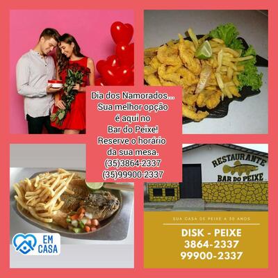 A publicidade apresenta informações sobre o Restaurante Bar do Peixe Perdões MG