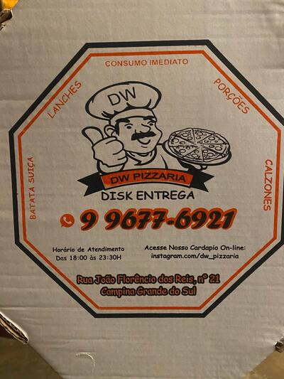 O DW Pizzaria tem seu próprio respresentação visual