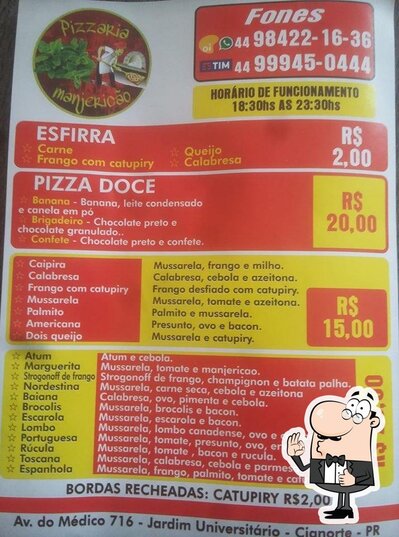 O logotipo do Pizzaria Manjericão