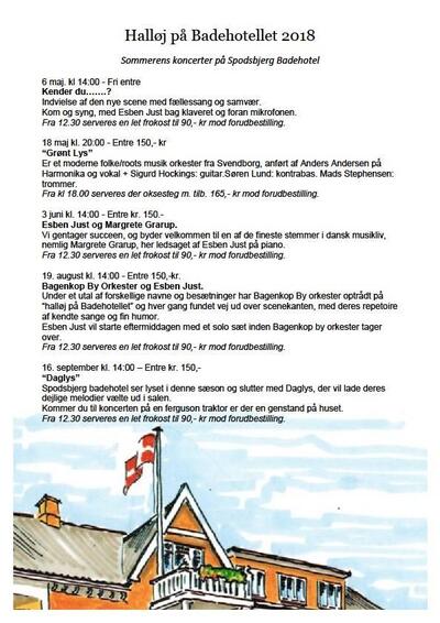 L'annonce publicitaire montre les informations sur Spodsbjerg Badehotel