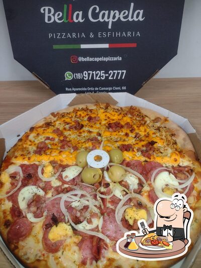 No Bella Capela Pizzaria- Vinhedo, você pode pedir pizza