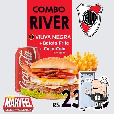 Olhe as informações sobre o Marvel Burger delivery
