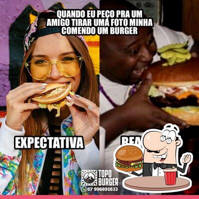 Peça um hambúrguer no TOPO Burger