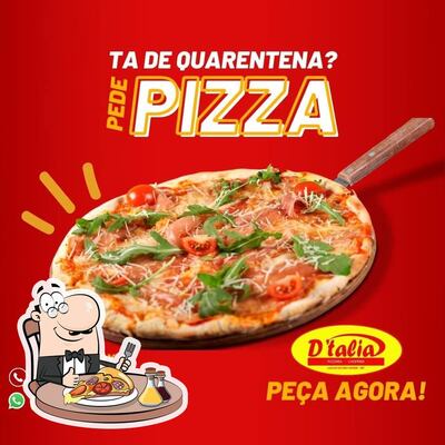 Escolha pizza no D' Italia Pizzaria