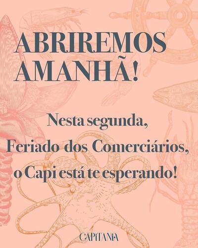 A publicidade mostra informações sobre o Restaurante Capitania