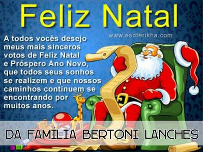 A publicidade apresenta informações sobre o Bertoni Lanches