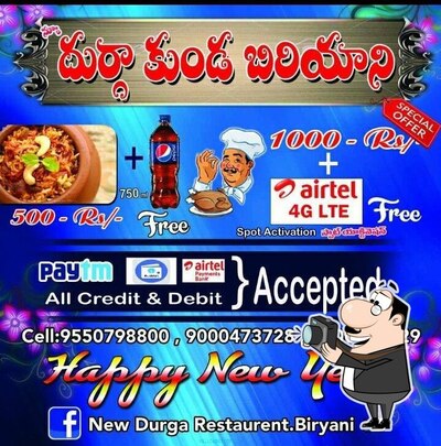 Here’s the advertisement of New Durga Restaurent.biryani