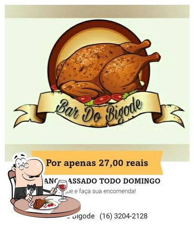 Peça pratos de carne do menu