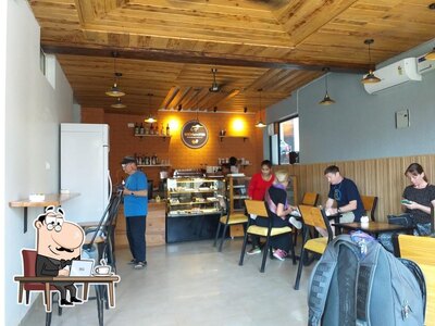 The interior of Cafe BrewMaster-LaxmanJhula