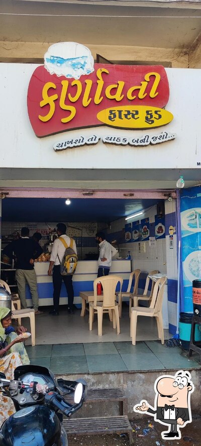 The interior of Karnavati fast food